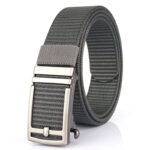 Silver buckle--dark grey