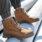 Brown [High-top four seasons] [wear-resistant and comfortable + puncture-resistant + anti-smash and anti-puncture]